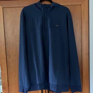 Travis Mathew Navy Blue Hooded Lightweight Jacket